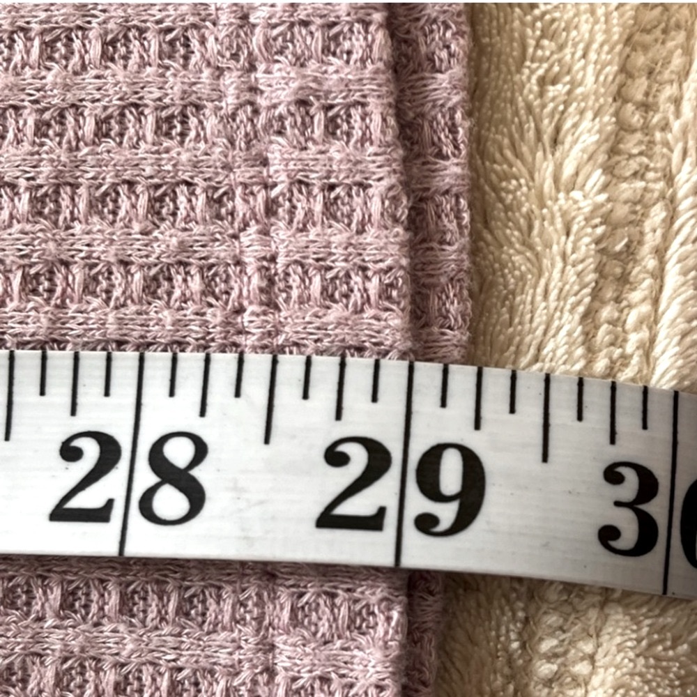 Lane Bryant Mauve Lace-Up Top Waffle Knit Henley - Picture 6 of 8